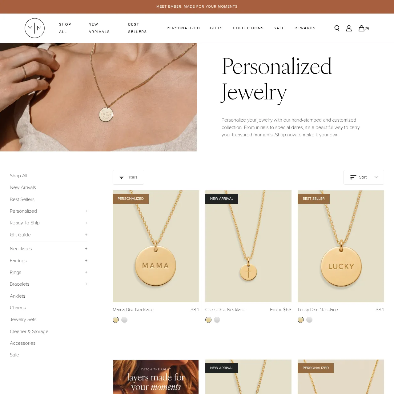 Made By Mary personalized jewelry collection