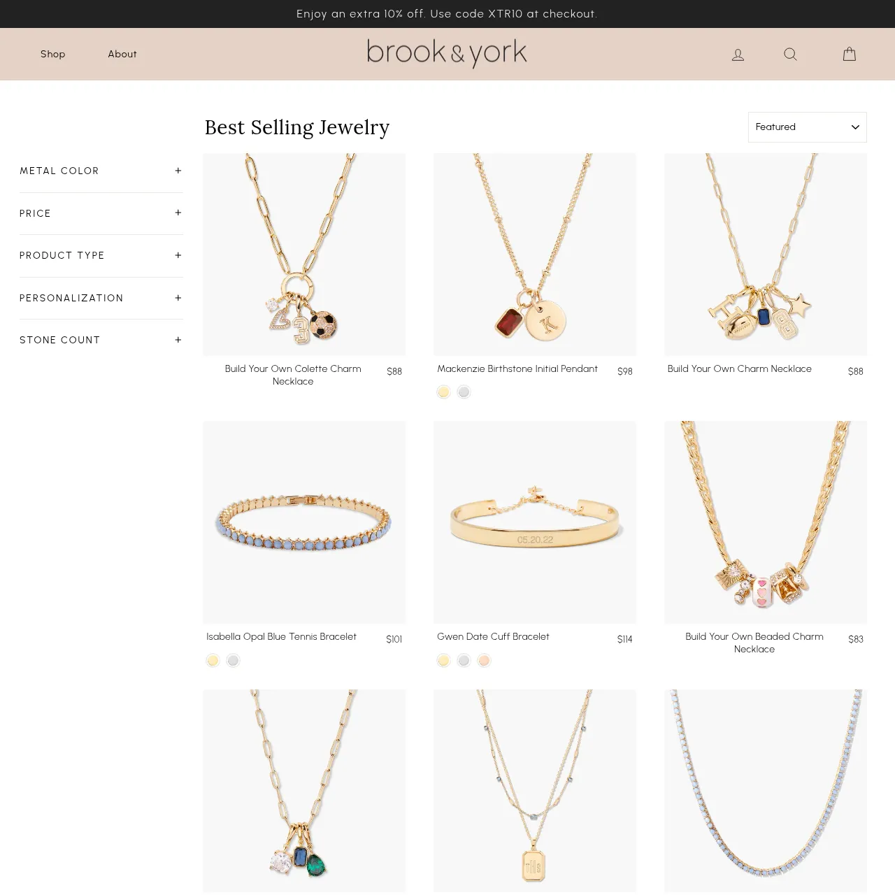 Brook & York personalized jewelry