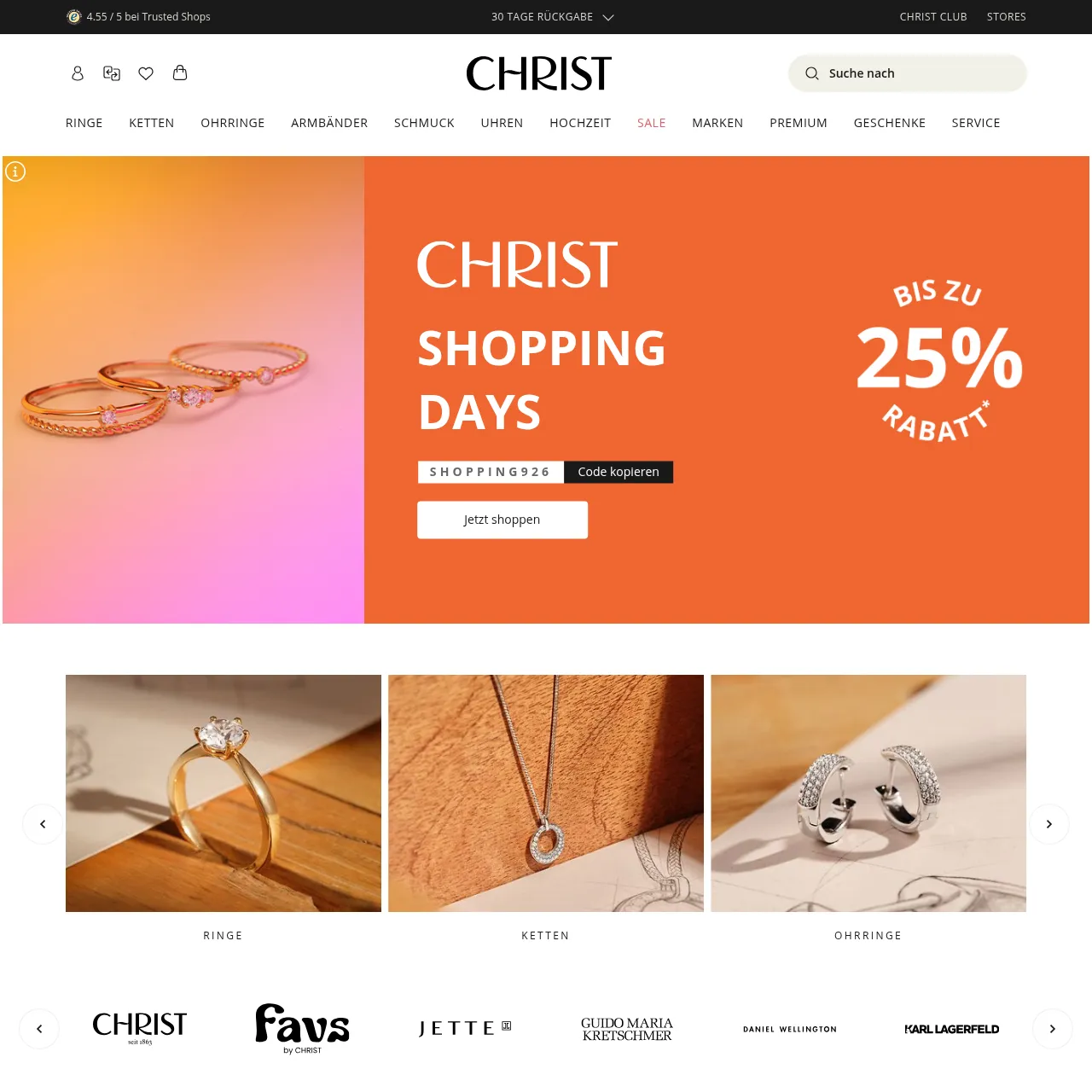 CHRIST – Schmuck, Uhren und Geschenke in Deutschland