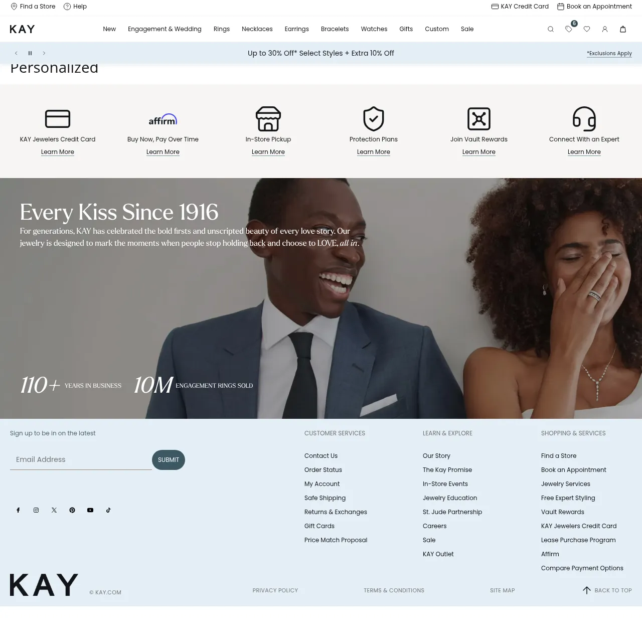 Kay Jewelers Personalized and Custom Jewelry Collection interface