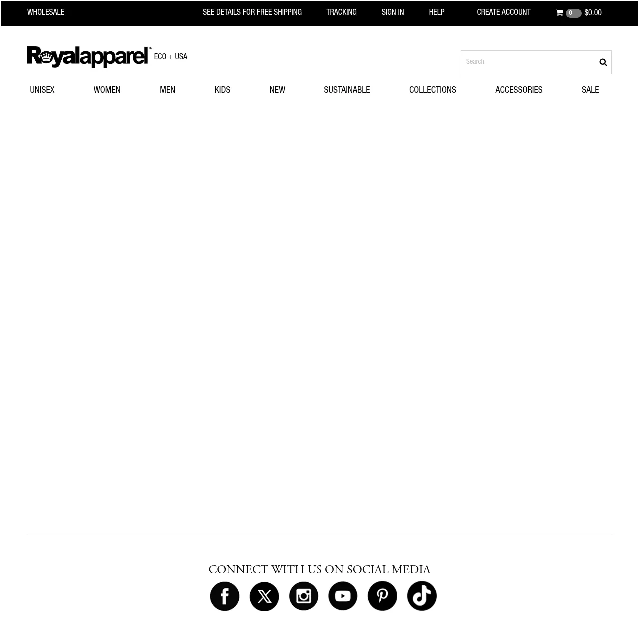 Royal Apparel Wholesale Blank Apparel Catalog interface