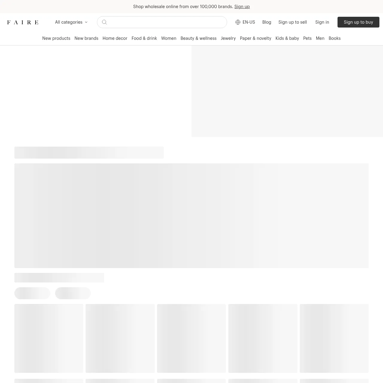 Faire Wholesale Marketplace interface