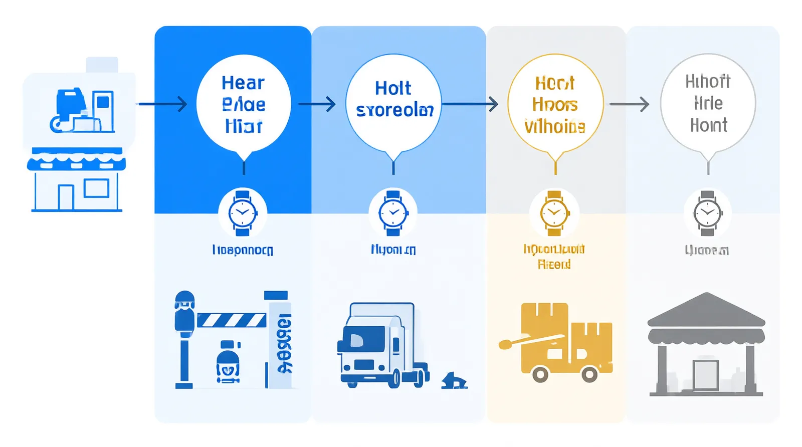timepiece trading - An informational diagram mapping the step-by-step workflow of a managed sourcing partnership, from initial factory shortlisting and sample coordination to final multilingual storefront launch and repeat ordering