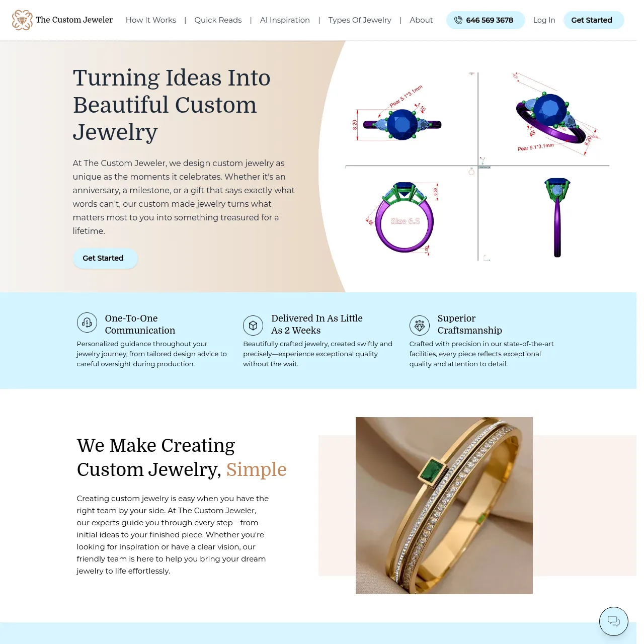 The Custom Jeweler interface
