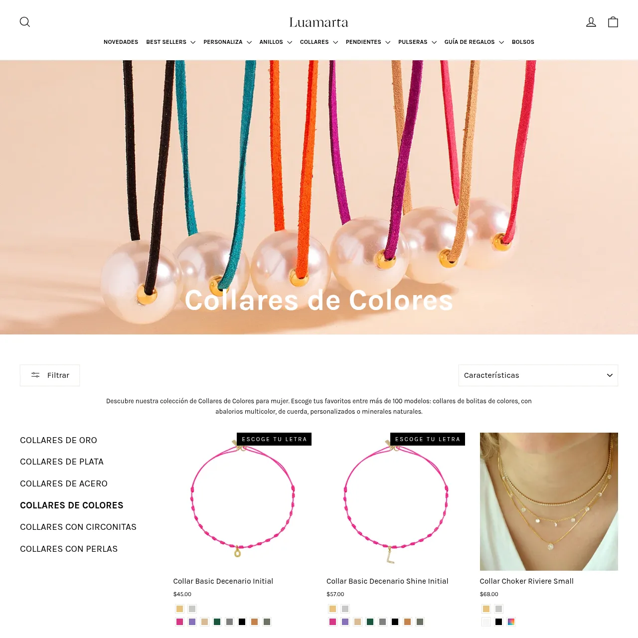 Collares de Colores y Bolitas interface