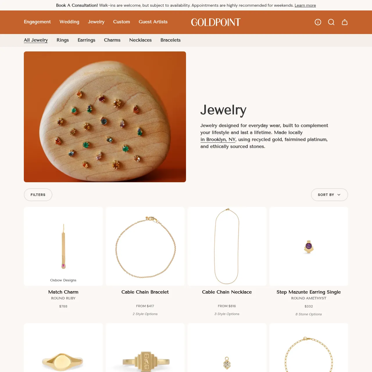 Handmade Fine Jewelry & Custom Jewelry Services by Goldpoint interface